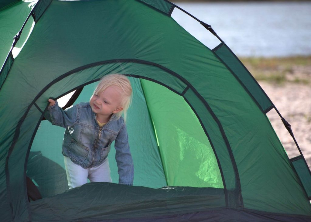 baby in tent