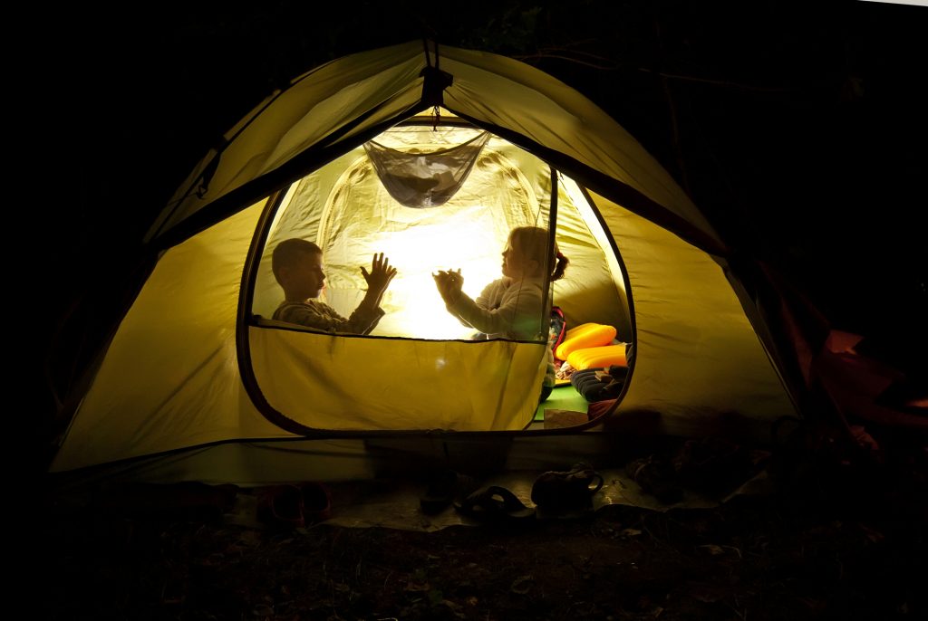 kids play with best camping lantern