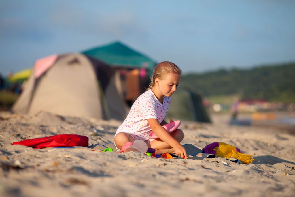 camping toys for kids at the beach